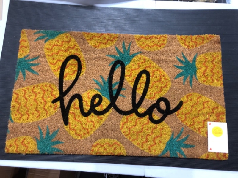 Photo 2 of 16x26 Hello Pineapples Doormat Yellow - Sun Squad