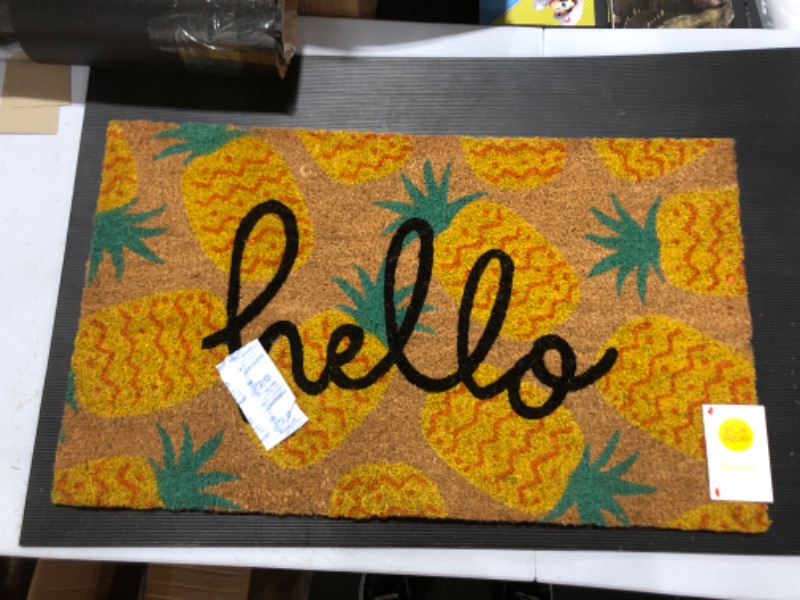 Photo 1 of 16x26 Hello Pineapples Doormat Yellow - Sun Squad