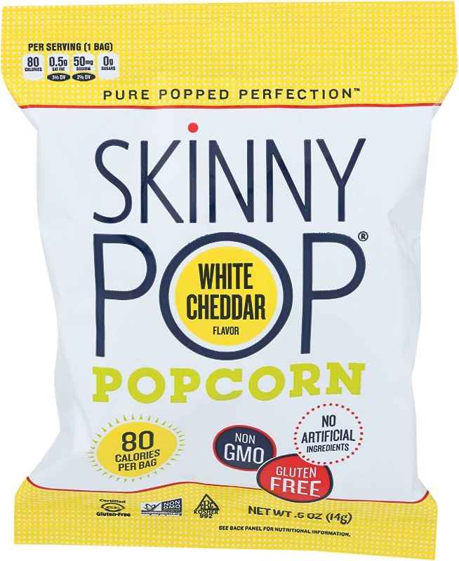 Photo 1 of (20 PACK) SKINNY POP White Cheddar Popcorn, 0.5 OZ (BEST BY 11/1/22)
