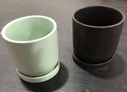 Photo 1 of ( 12 pack) ceramic planters green & black