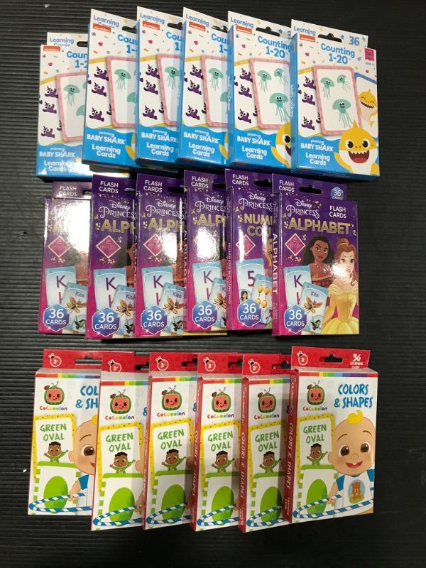 Photo 1 of (18 PACK) VARIOUS LEARNING FLASH CARDS FOR KIDS 