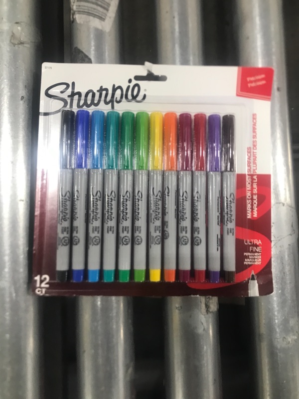 Photo 2 of Sharpie Permanent Markers - Ultra Fine Point - Assorted Colors - 12 Pack