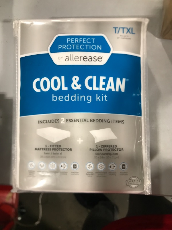 Photo 2 of 2pc Perfect Protection Cool & Clean Bedding Kit - Allerease
