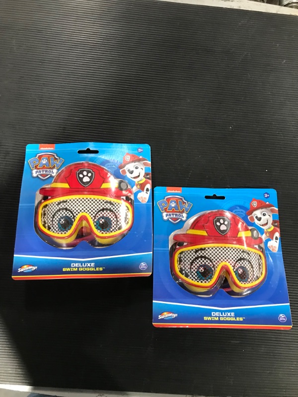 Photo 2 of  TWO Swimways Nickelodeon PAW Patrol Character Kids Deluxe Swim Goggles Mask - Marshall