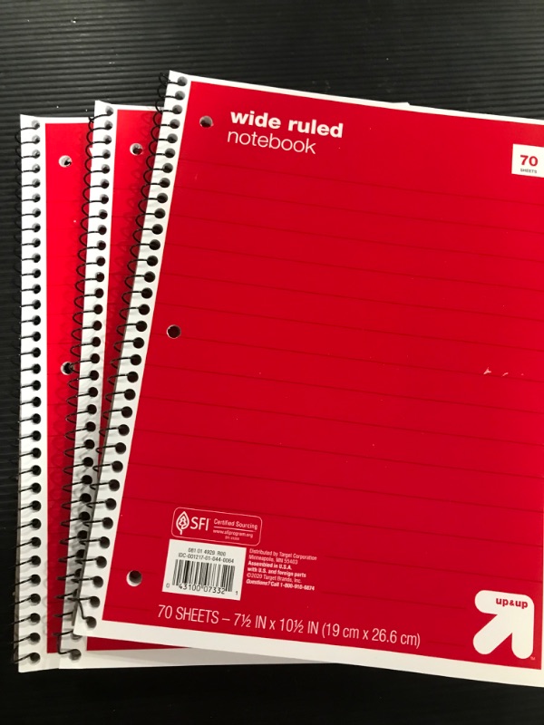 Photo 1 of 50 COUNT  of wide ruled notebooks