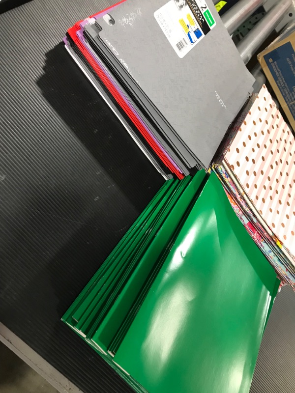 Photo 1 of A box lot of 100 Miscellaneous two pocket folders . 