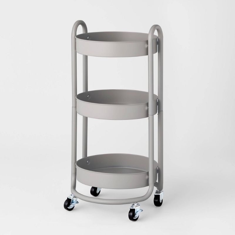 Photo 1 of 3 Tier Round Metal Utility Cart - Brightroom™

