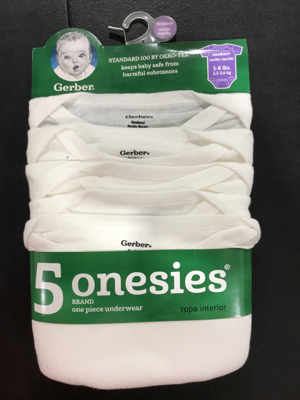 Photo 1 of GERBER 5-PACK ONESIES  SIZE NEWBORN