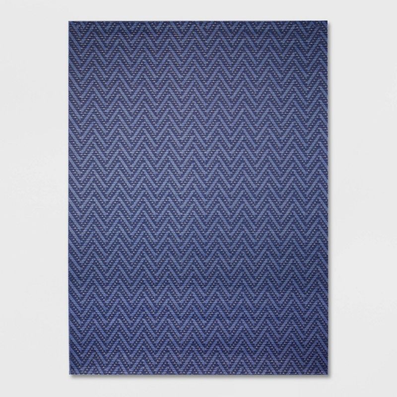 Photo 1 of 6' X 9' Chevron Outdoor Rug Navy - Smith & Hawken
