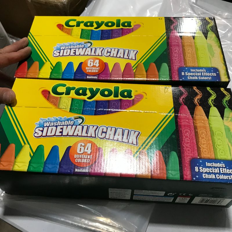 Photo 2 of Crayola CYO512064 Washable Sidewalk Chalk, 64 Count - Assorted - 2 pack
