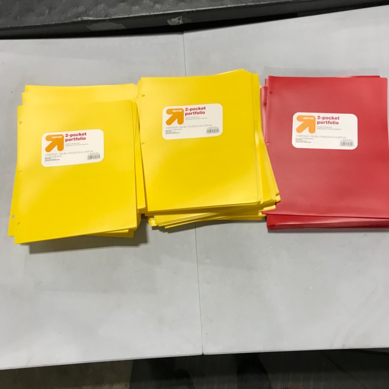 Photo 2 of 2 Pocket Plastic Folder Red and Yellow - Bundle - 50ct   - up&up
