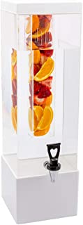 Photo 1 of Bev Tek 3 Gallon Beverage Dispenser, 1 Square Drink Dispenser For Parties - With Infusion Core, Bamboo Base, Clear Acrylic Drink Dispenser With Stand, Easy-To-Use Spigot
