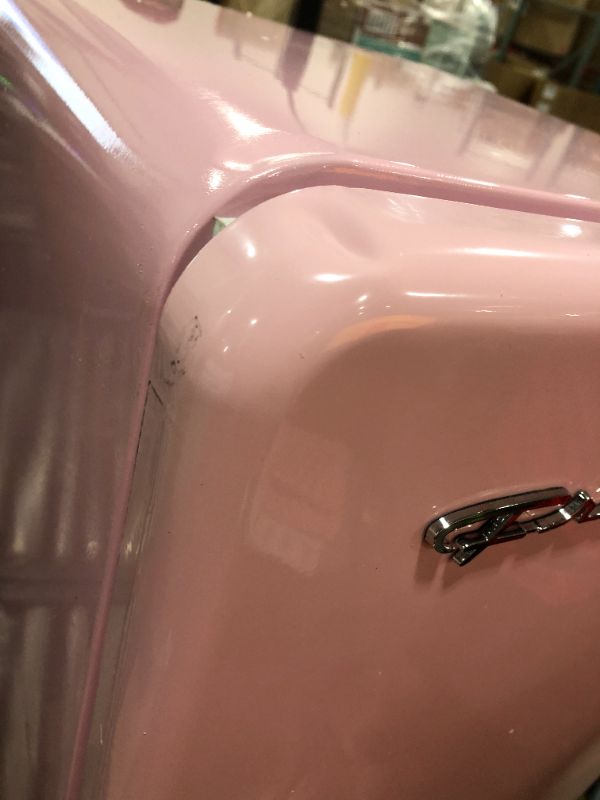Photo 1 of FRIGIDAIRE EFR372-PINK 3.2 Cu Ft Pink Retro Compact Rounded Corner Premium Mini Fridge

