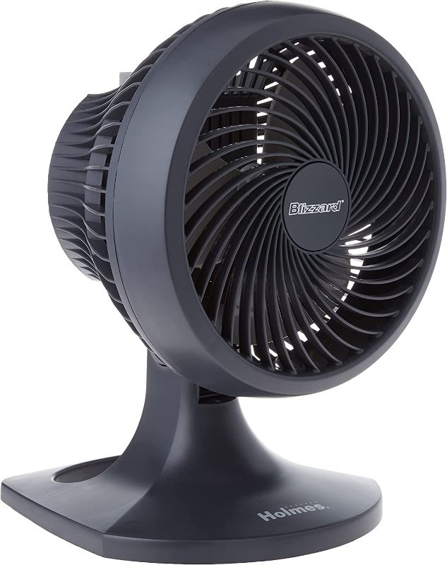 Photo 1 of Holmes HOAF90-NTUC Blizzard 9" Three-Speed Oscillating Table/Wall Fan, Charcoal, 14.4" x 10.4" x 10.6"
