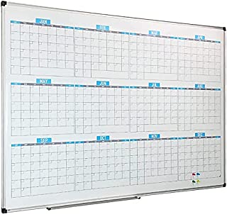 Photo 1 of XBoard Magnetic Calendar Whiteboard 48" x 36", 12 Months Calendar Dry Erase Board, Silver Aluminium Framed White Board Planner for Home School Office Organization
