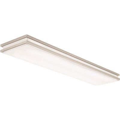 Photo 1 of Lithonia Lighting Brushed Nickel Linear Saturn LED Flush Mount
