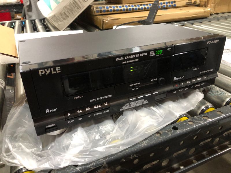 Photo 1 of Pyle PT649D Rack-mountable Dual Cassette Player, 40-15,000 Hz (-20 dB Recording)
