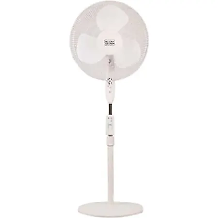 Photo 1 of Black & Decker 16 In. Stand Fan with Remote, White - 16" Diameter - 3 Speed - Durable, Adjustable Height, Tilt Angle, Oscillating, Timer-off Function - 22.8" Height x 17.7" Width x 15.8" Depth - White