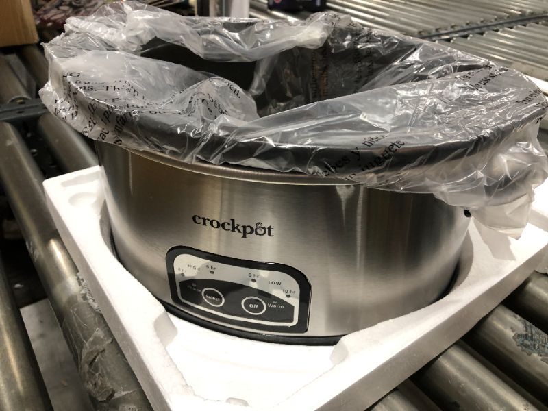 Photo 2 of Crock-Pot - 6qt Slow Cooker - Stainless Steel