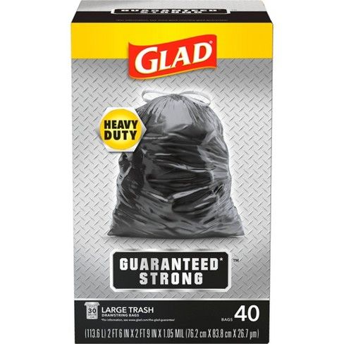 Photo 1 of 2 BOXES Glad Heavy Duty Outdoor Trash Bags - 40ct/30 Gallon

