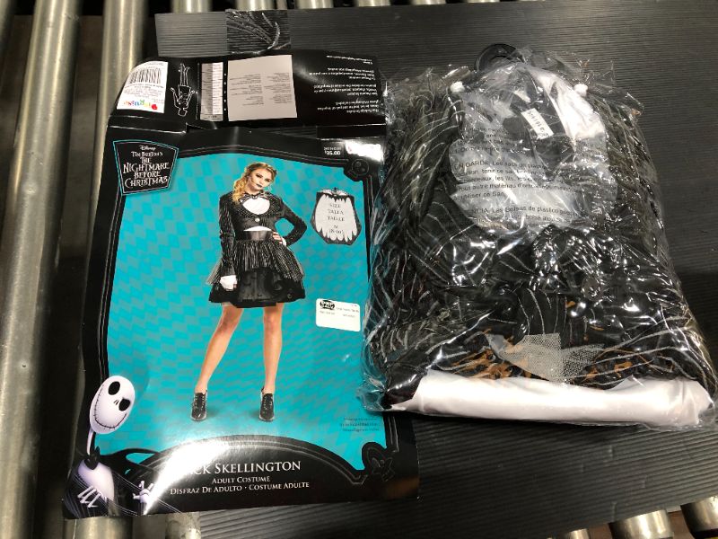 Photo 2 of Adult Disney The Nightmare Before Christmas Jack Skellington Halloween Costume Tutu Dress with Accessories, SIZE M 8-10

