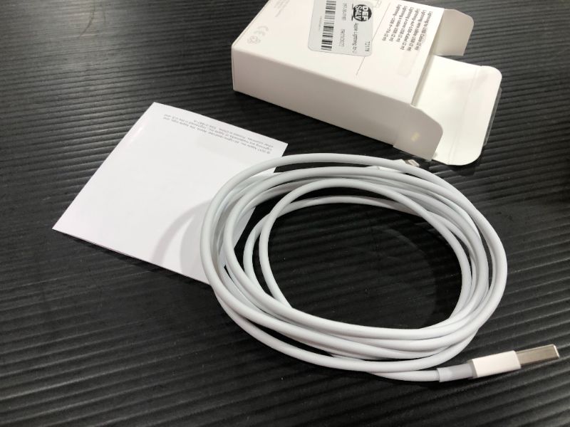 Photo 2 of Apple - 6.6' USB Type A-to-Lightning Charging Cable - White
