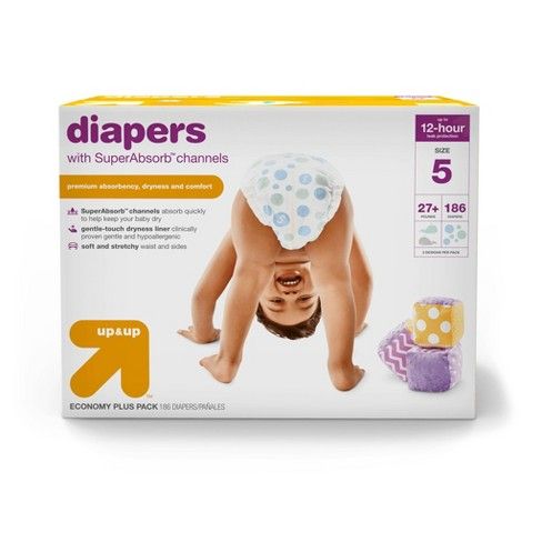 Photo 1 of Diapers Economy Plus Pack - Size 5 - 186ct - Up & Up