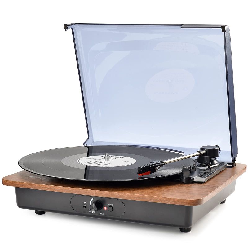 Photo 1 of Vinyl Record Player Bluetooth Turntable with Speakers Vintage Record Players Phonograph Support 3-Speed Wireless RCA Output AUX Headphone Input Portable Lightweight USB Charge Come with RCA Cable
