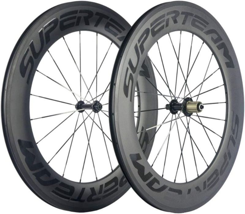 Photo 1 of Superteam 88mm Carbon Fiber Wheels 23mm Width 700c Clincher Wheelset with Logos
