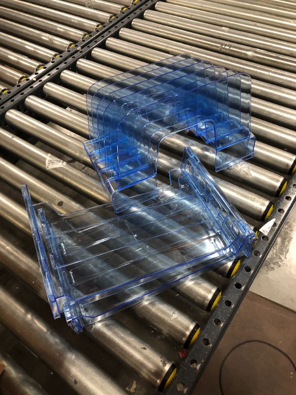 Photo 1 of Officemate® Blue Glacier Large Incline Sorter With Two Letter Trays, 4 1/4" x 13 3/8" x 9", Blue