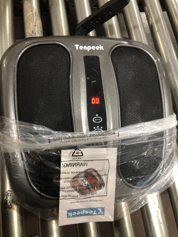 Photo 1 of Foot Massager with Heat,Shiatsu Heated Electric Kneading Foot Massager& Back Massager Machine ,Built-in Infrared Heat Function and Power Cord, Silver (8815)

