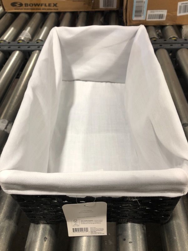 Photo 1 of 16" x 9" x 6" Lined Woven Media Bin Black - Brightroom™
