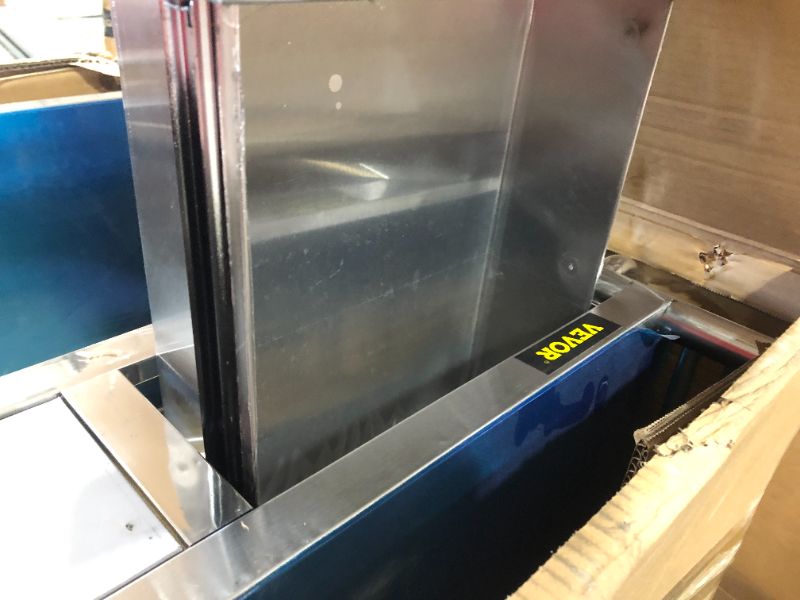 Photo 4 of VEVOR Lab Serving Cart?Utility Cart with Two-Story?Rolling Cart with Two Drawers?for lab Equipment?Use Grade I Stainless Steel?Utility Services (2 Shelves/ 2 Drawer)