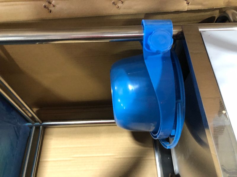 Photo 3 of VEVOR Lab Serving Cart?Utility Cart with Two-Story?Rolling Cart with Two Drawers?for lab Equipment?Use Grade I Stainless Steel?Utility Services (2 Shelves/ 2 Drawer)