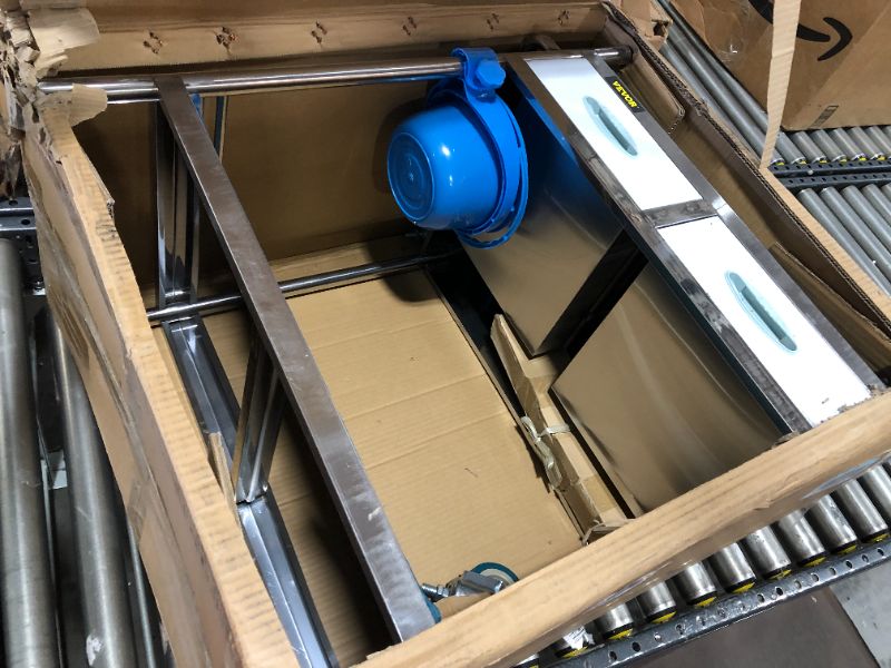 Photo 2 of VEVOR Lab Serving Cart?Utility Cart with Two-Story?Rolling Cart with Two Drawers?for lab Equipment?Use Grade I Stainless Steel?Utility Services (2 Shelves/ 2 Drawer)