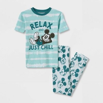 Photo 1 of Boys' Mickey Mouse & Friends 2pc Snug Fit Pajama Set - Blue SIZE 8 