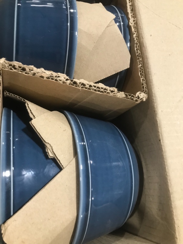 Photo 3 of 16pc Porcelain Courtland Dinnerware Set Blue - Threshold
