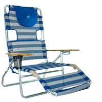 Photo 1 of 3 N 1 Lightweight Aluminum 5 Position Reclining Beach Chair, Striped