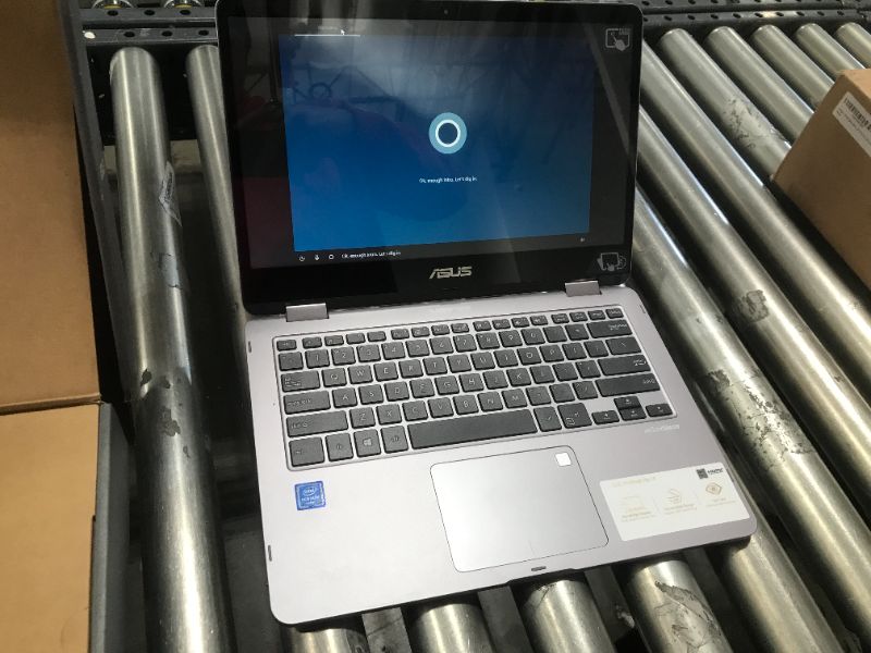 Photo 3 of ASUS VivoBook Flip 14 Thin and Light 2-in-1 Laptop, 14” FHD Touchscreen, Intel Pentium Silver N5030 Processor, 4GB RAM, 128GB Storage, Windows 10 Home in S Mode, Light Grey, Fingerprint, J401MA-ES21T
