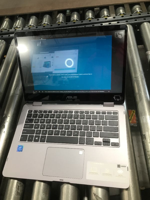 Photo 2 of ASUS VivoBook Flip 14 Thin and Light 2-in-1 Laptop, 14” FHD Touchscreen, Intel Pentium Silver N5030 Processor, 4GB RAM, 128GB Storage, Windows 10 Home in S Mode, Light Grey, Fingerprint, J401MA-ES21T
