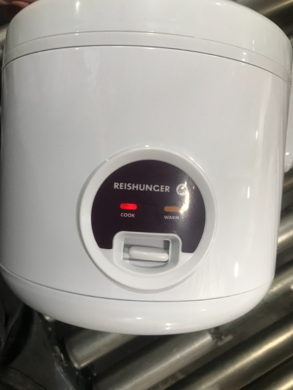 Photo 2 of Reishunger Rice Cooker & Steamer with Keep-Warm Function - 8 Cups cooked - Ceramic Coating incl. Steamer Insert - For 1-6 People
