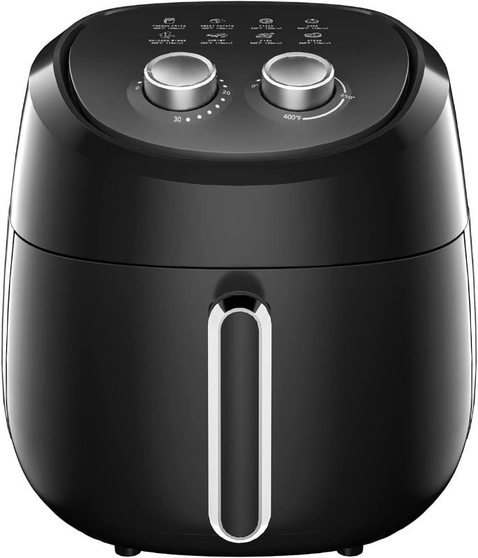 Photo 1 of ALLCOOL Air Fryer 4.5 QT Fit for 2-4 People Easy to Use with 8 Cooking References Dishwasher Safe Nonstick Basket Auto Shutoff Black Air Fryer
