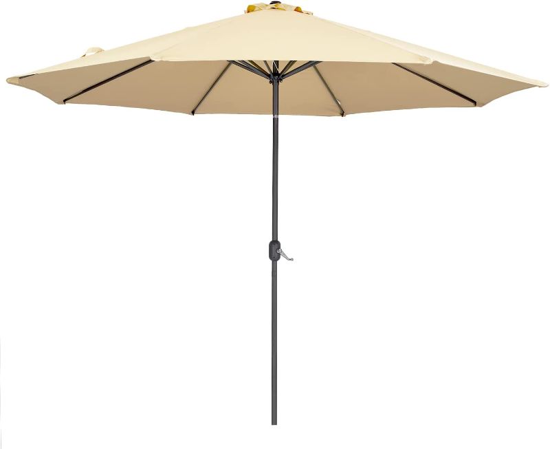Photo 1 of 10FT Patio Umbrella with Push Button  Tilt and Crank White 