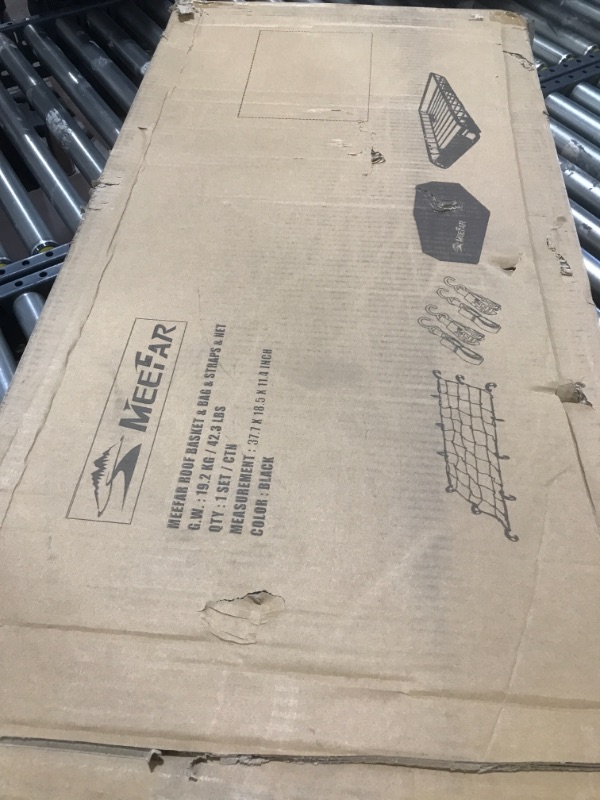 Photo 1 of MeeFar Roof Rack Carrier Basket Universal Rooftop Cargo Carrier Basket 51" X 36" X 5" + Waterproof Cargo Bag 15 Cubic Feet (44" 34" 17"), and Cargo Net with Attachment Hooks, Ratchet Straps
