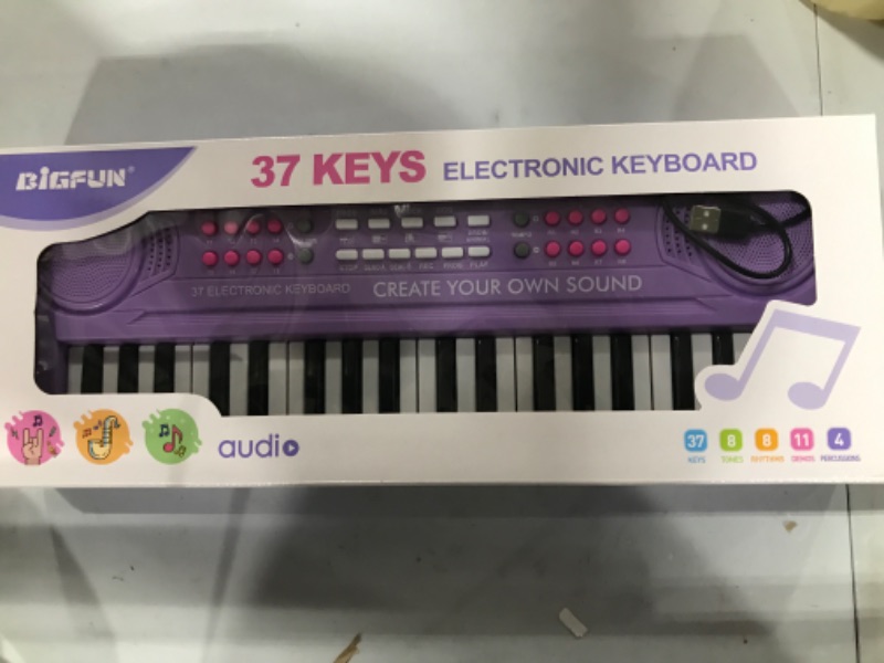 Photo 1 of 37 Keys Electric Kids Piano with Microphone Musical Toy Piano for Kids Ages 3-5 Portable Electronic Keyboard Piano Learning Toys for 3 4 5 6 Year Old Boys Girls Birthday Gifts Purple
