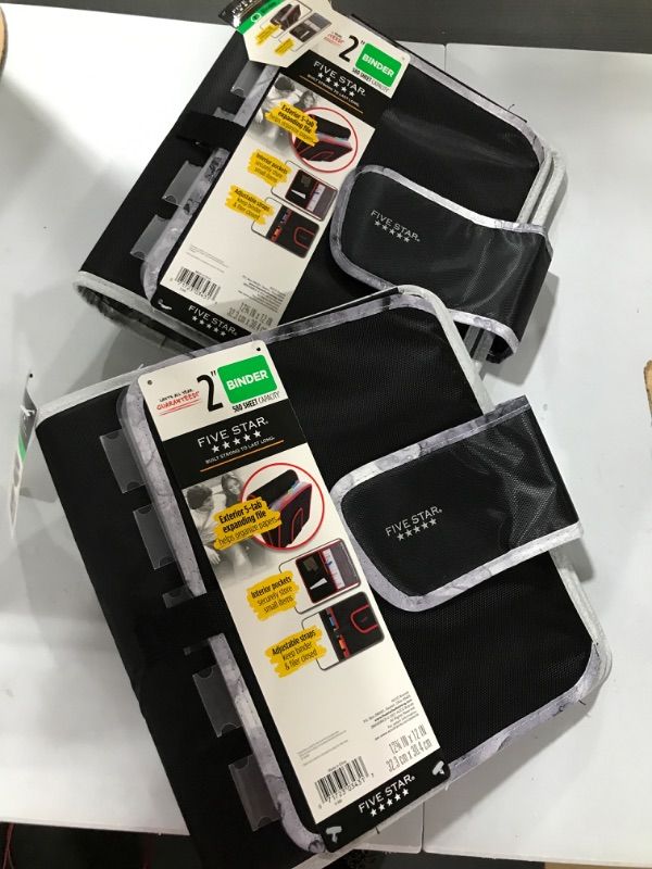 Photo 1 of 2 Quick Tab Sewn Zipper Binder Black/Gray - Five Star 2 PACK