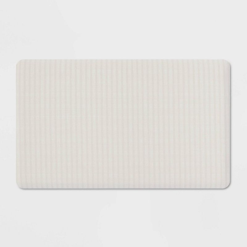 Photo 1 of 30 X 18 Ribbed Stripe Comfort Mat Beige - Threshold
