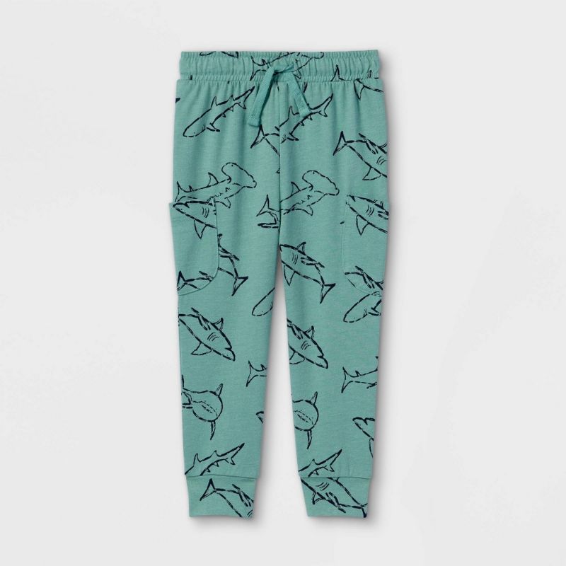 Photo 1 of Toddler Boys' Shark Print Jersey Knit Jogger Pull-on Pants - Cat & Jack™
2T