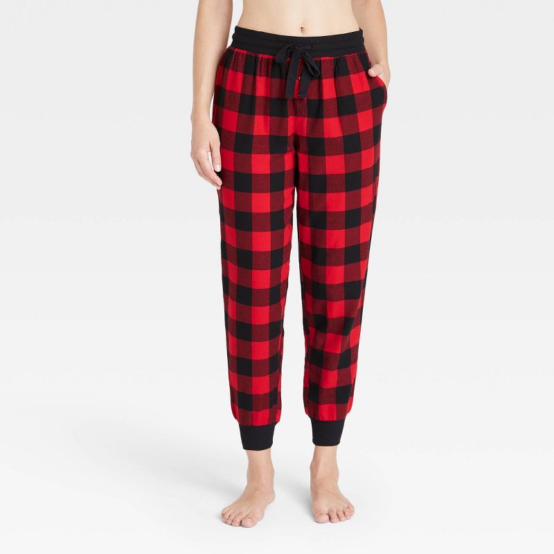 Photo 1 of 2 pair Women's Perfectly Cozy Flannel Plaid Jogger Pajama Pants - Stars Above™ Size XS
