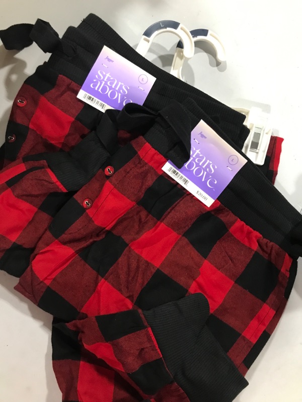 Photo 2 of 2 pair Women's Perfectly Cozy Flannel Plaid Jogger Pajama Pants - Stars Above™
Size L